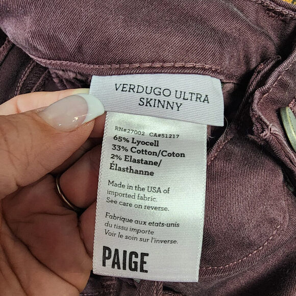 Paige Verdugo Ultra Skinny Mid Rise Jeans Size 30 - Picture 8 of 9